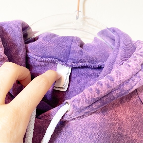 American Apparel Tie-Dye Acid Wash Hoodie Sweatshirt - Picture 5 of 8